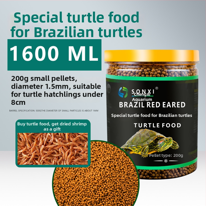 Grainuleeritud kilpkonna toit noortele punase kõrvaga kilpkonnadele – akvaariumi lemmikloomatoit