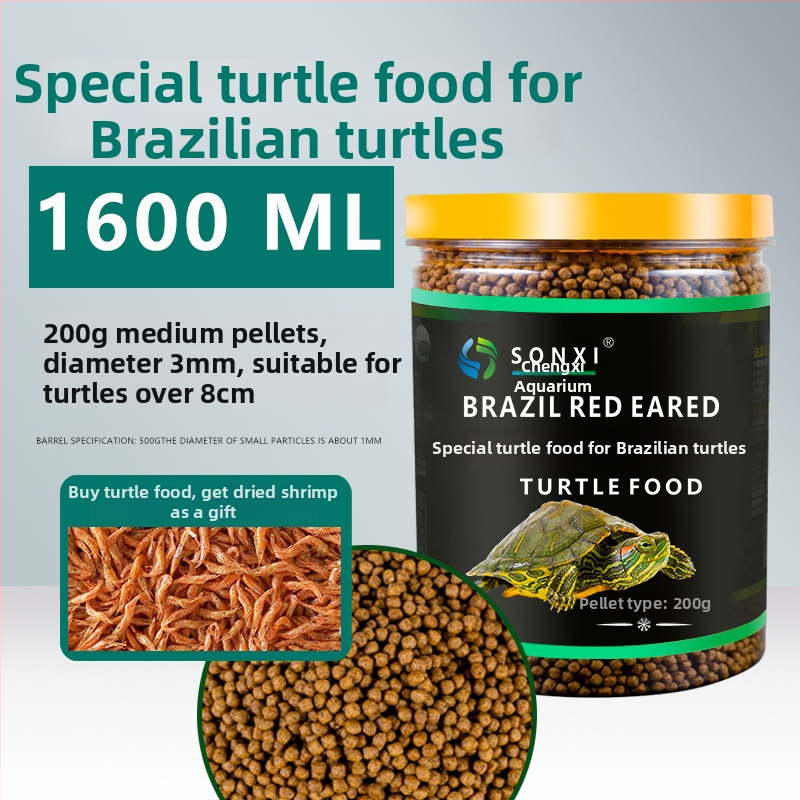 Grainuleeritud kilpkonna toit noortele punase kõrvaga kilpkonnadele – akvaariumi lemmikloomatoit