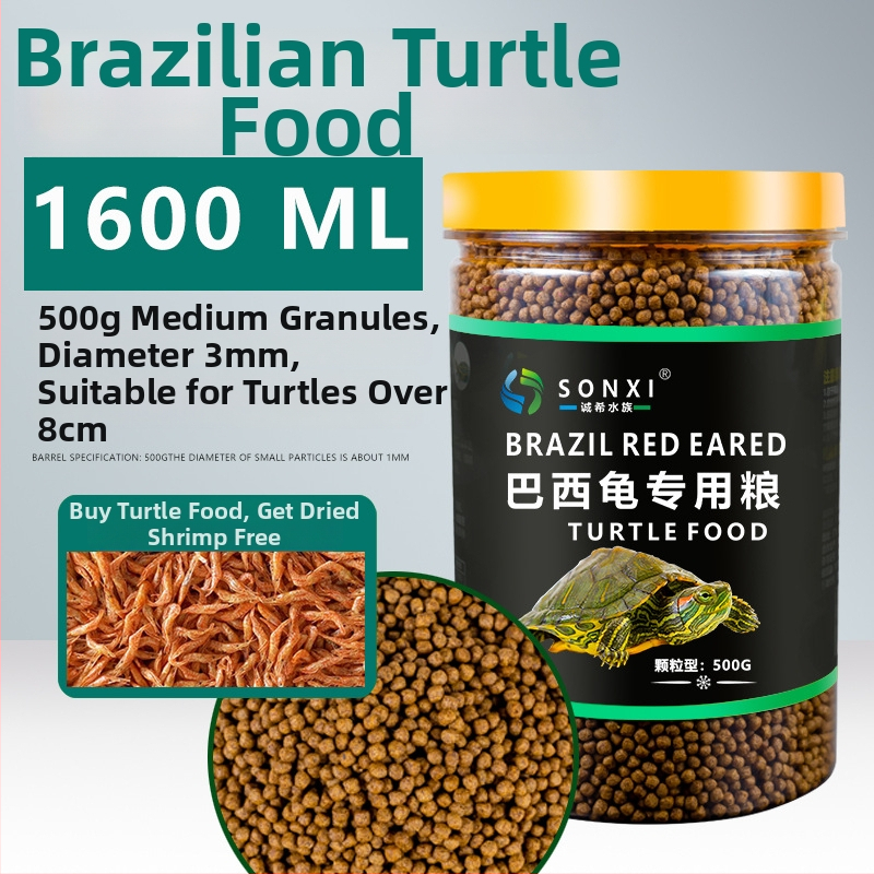 Grainuleeritud kilpkonna toit noortele punase kõrvaga kilpkonnadele – akvaariumi lemmikloomatoit