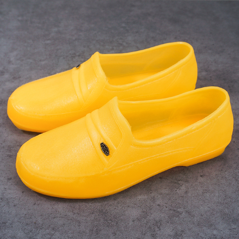 Строителни PVC гумени обувки за работа, водоустойчиви, противохлъзгащи, нисък маншет, кръгъл нос