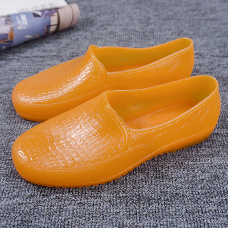 Строителни PVC гумени обувки за работа, водоустойчиви, противохлъзгащи, нисък маншет, кръгъл нос