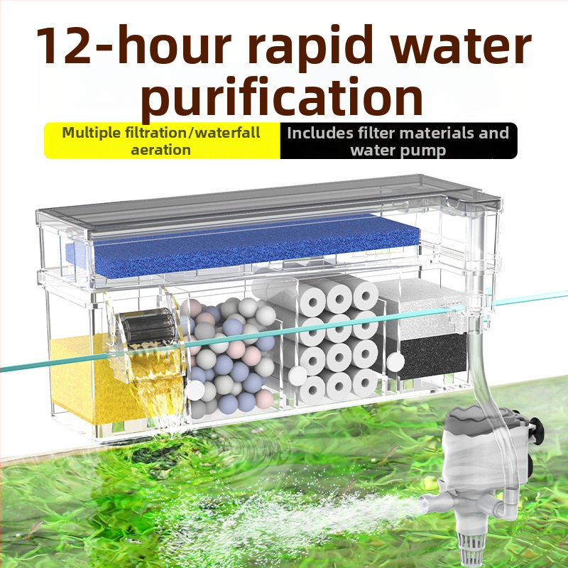 Sieninis akvariumo cirkuliacijos filtras, 3-in-1 deguonies tiekimas ir vandens valymas, plastikas, Songbao 22222