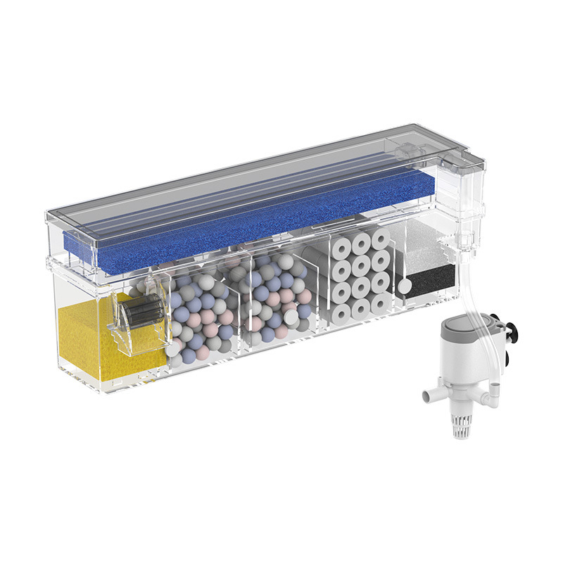 Стенен филтър за аквариум с циркулация, 3-в-1 кислородиране и пречистване на вода, пластмасов, Songbao 22222