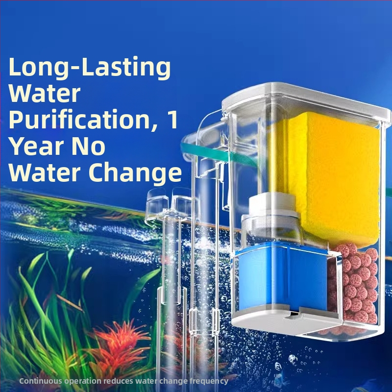 Аквариумен филтър Crazy Waterweed — 3-в-1 система филтрация, стенен водопад, кислородиране и циркулация за сладководни риби