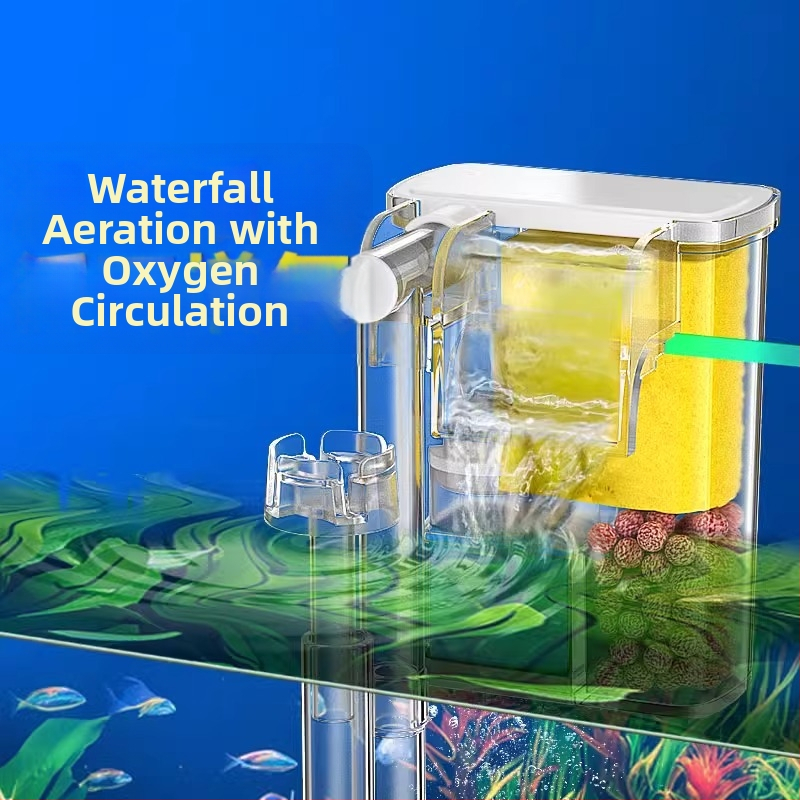 Аквариумен филтър Crazy Waterweed — 3-в-1 система филтрация, стенен водопад, кислородиране и циркулация за сладководни риби