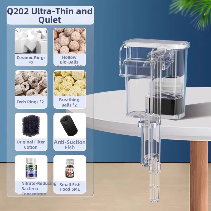 Аквариумен филтър Crazy Waterweed — 3-в-1 система филтрация, стенен водопад, кислородиране и циркулация за сладководни риби