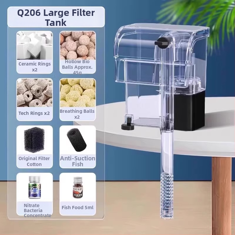 Аквариумен филтър Crazy Waterweed — 3-в-1 система филтрация, стенен водопад, кислородиране и циркулация за сладководни риби