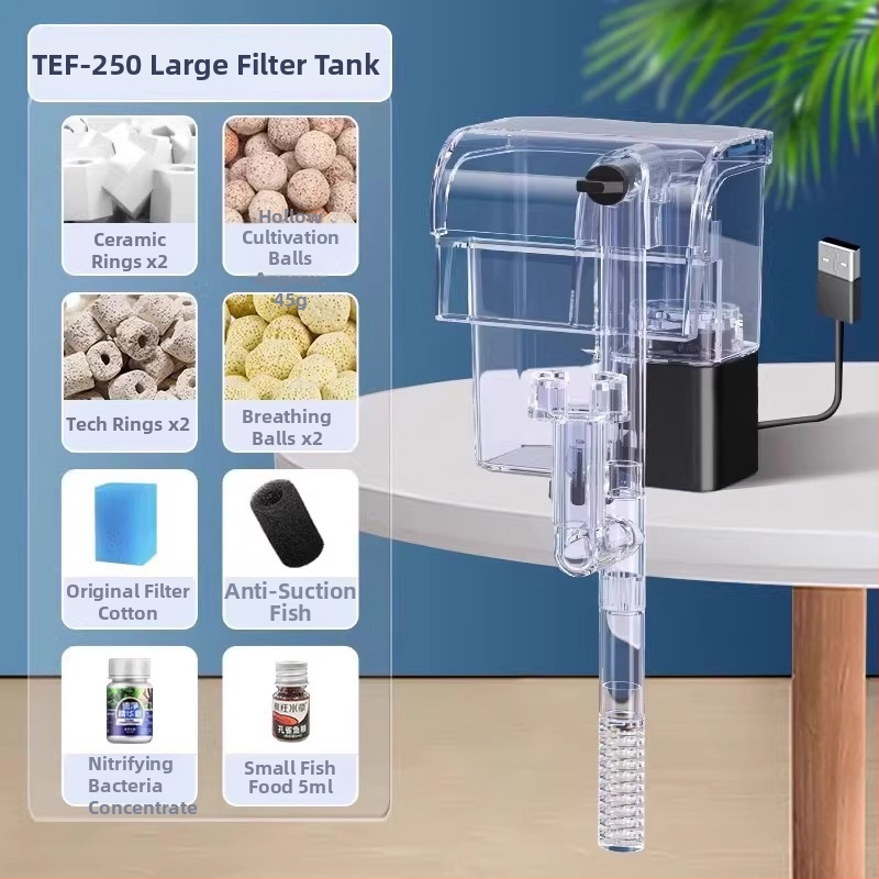 Аквариумен филтър Crazy Waterweed — 3-в-1 система филтрация, стенен водопад, кислородиране и циркулация за сладководни риби