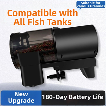 Akvariumo programuojamas elektrinis šėrimo įrenginys su laikmačiu, skirtas dekoratyvinėms žuvims ir vėžliams, pilnas rinkinys