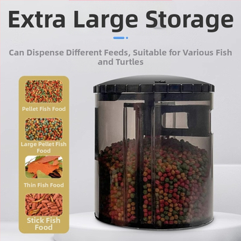 Akvariumo programuojamas elektrinis šėrimo įrenginys su laikmačiu, skirtas dekoratyvinėms žuvims ir vėžliams, pilnas rinkinys