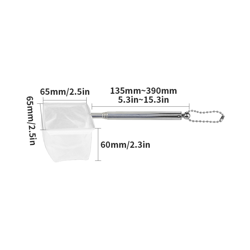 Телескопична мрежа за аквариум от неръждаема стомана — 0,5 кг, Аквариумно оборудване