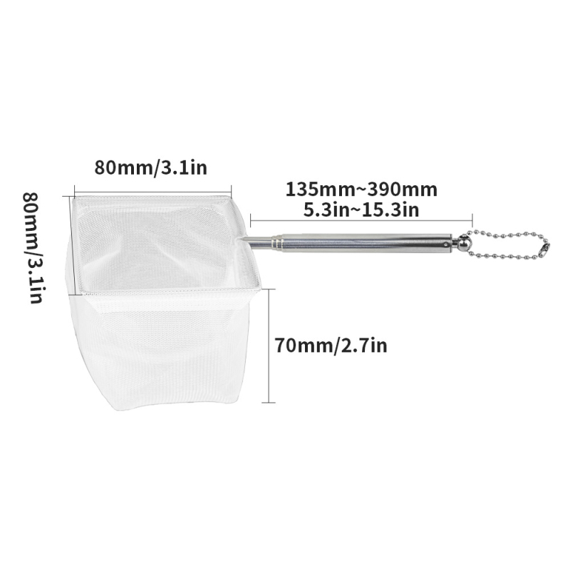 Телескопична мрежа за аквариум от неръждаема стомана — 0,5 кг, Аквариумно оборудване