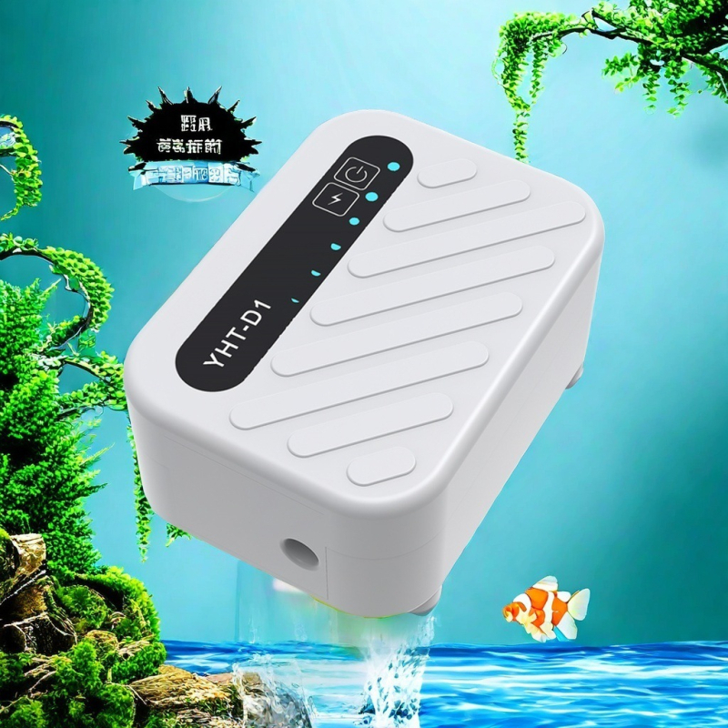 Pompa de oxigen pentru acvariu, funcționare silențioasă, reîncărcabilă, cu dublu scop pentru interior și exterior