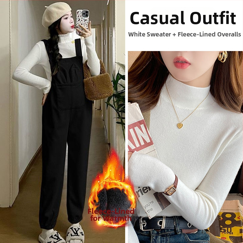 Nėščios moters kombinezonos su petnešomis — 3/4 ilgio kelnės, Chenille audinys, elastanas <30%, mikroelastinis, laisvas kirpimas