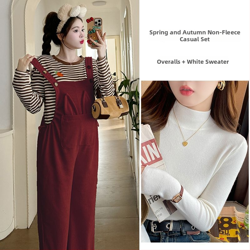 Nėščios moters kombinezonos su petnešomis — 3/4 ilgio kelnės, Chenille audinys, elastanas <30%, mikroelastinis, laisvas kirpimas