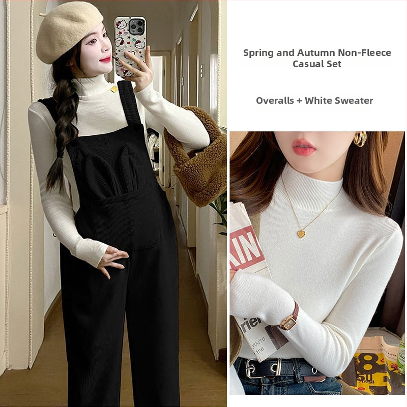 Nėščios moters kombinezonos su petnešomis — 3/4 ilgio kelnės, Chenille audinys, elastanas <30%, mikroelastinis, laisvas kirpimas