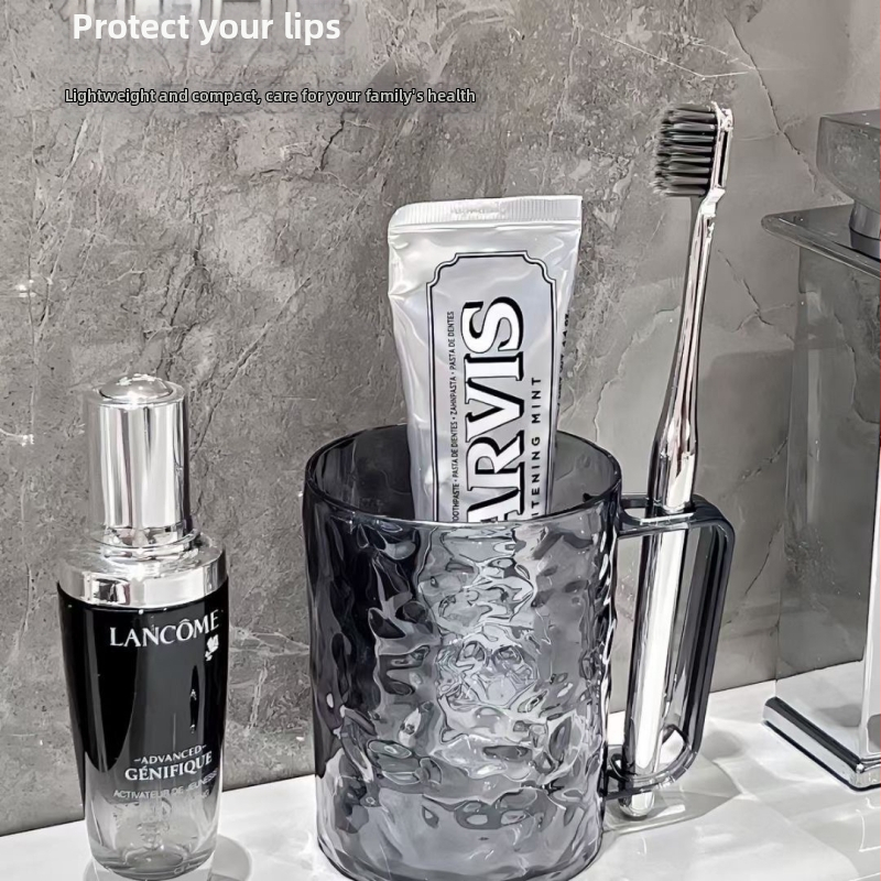 Akrilo cilindrinė dantų šepetėlio ir skalavimo puodelis su ledinių kalnų raštu, lengvojo prabanga stilius