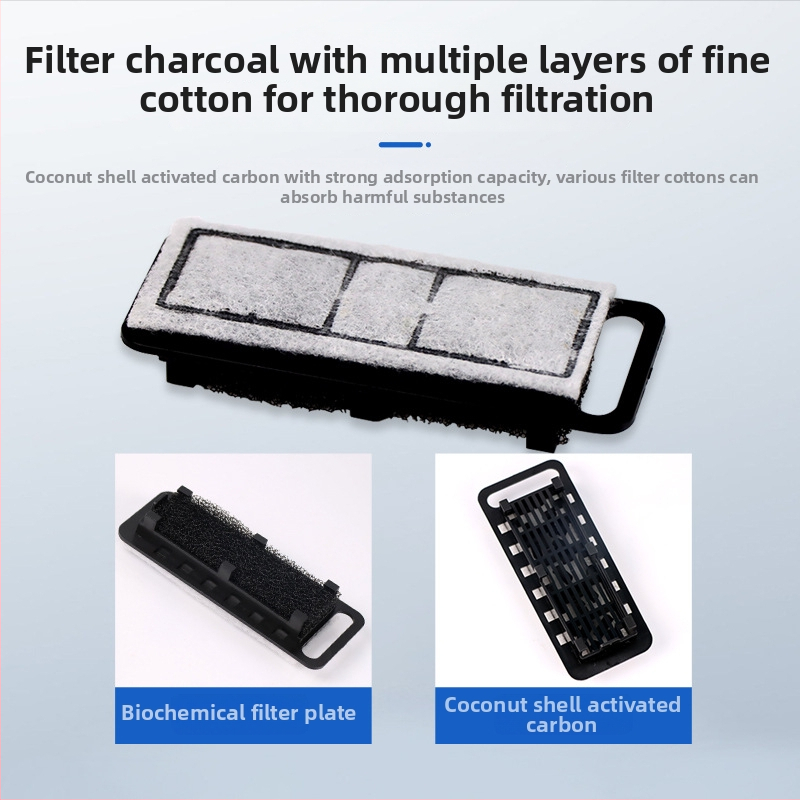 Sieninis akvariumo filtras — 3-in-1 filtravimas, vandens cirkuliacija ir deguonies tiekimas, plastmasinis korpusas, filtravimo vata
