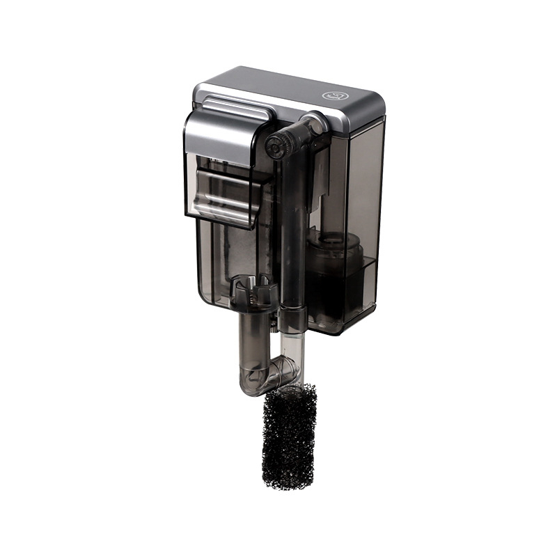 Стенно монтиран филтър за аквариум — 3-в-1 филтрация с циркулация на водата и кислородиране, пластмасово тяло, филтърна вата