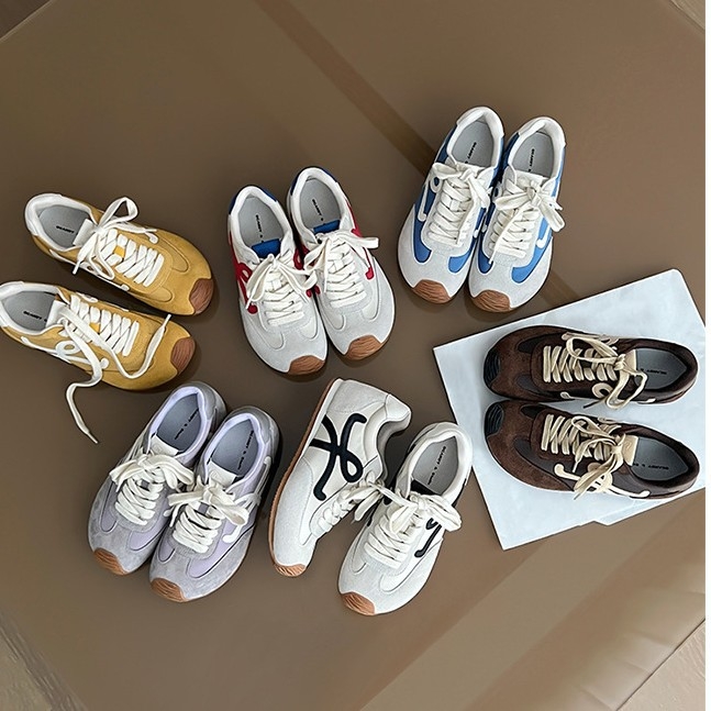 Naiste tossud nahkast ülaosaga hingav, paksu tallaga, nööridega kinnitatud, madal ülaosa, sisetald sealiha nahaga, Forrest Gump stiilis igapäevased tossud, kevad 2025