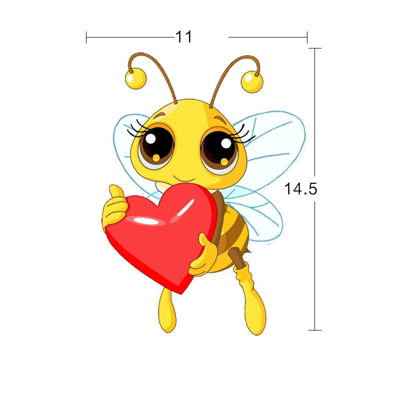 Autocolant auto drăguț și amuzant cu o mică albină în formă de capac de rezervor de combustibil, autocolant personalizat cu desene animate creative pentru caroserie, cu o albină.