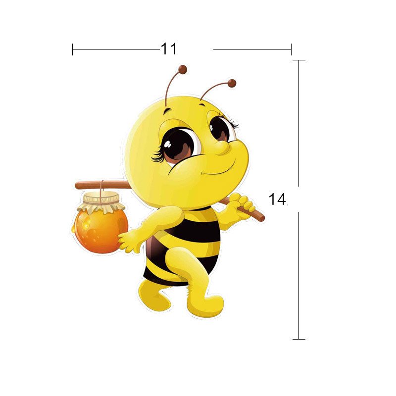 Autocolant auto drăguț și amuzant cu o mică albină în formă de capac de rezervor de combustibil, autocolant personalizat cu desene animate creative pentru caroserie, cu o albină.