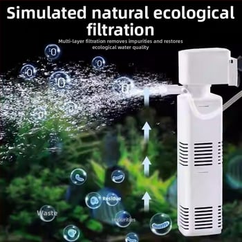 Аквариумен филтър помпа 3-в-1 за циркулация и кислородиране (пластмаса; филтър-памук; Songbao; сладководни риби)