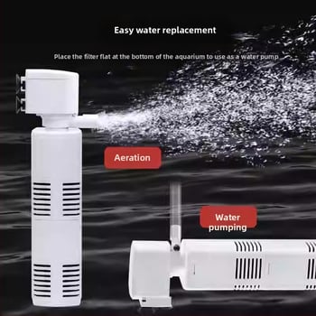 Аквариумен филтър помпа 3-в-1 за циркулация и кислородиране (пластмаса; филтър-памук; Songbao; сладководни риби)