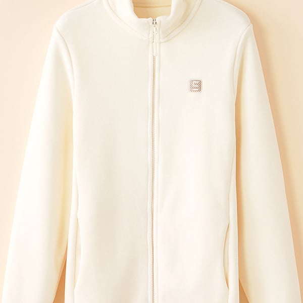 Φλις μπουφάν με κουκούλα, ριγέ σχέδιο, ύφασμα από 100% βαμβάκι, επένδυση πολυεστέρα, όρθιος γιακά