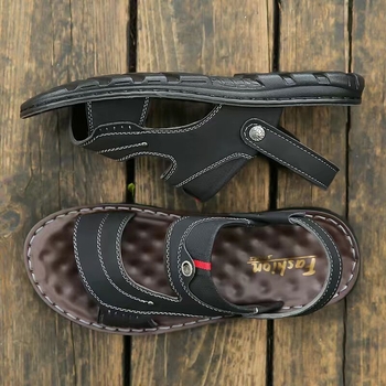 Férfi szandálok — nyitott orrú, lélegző nubuk felsőrész, PVC talp, kényelmes szabadidős stílus