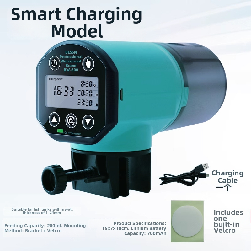 Automatinis žuvų šėrimo įrenginys akvariumui, plastmasinė konstrukcija, prekinis ženklas BESSN, pilnas komplektas, tinkamas akvariumui