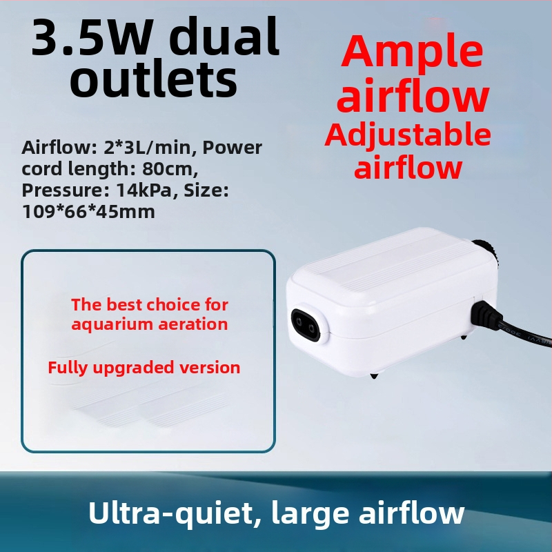 Oksigeno siurblys akvariumui – ypač tylus, namų naudojimui oksigenatorius, OEM paruoštas, vietinis gaminimas