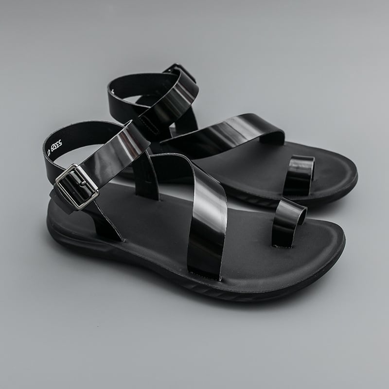 Xunqi Férfi Szandálok Slip-On, Légáteresztő, PU Felsőrész, Gumitalp, Nyár, Zárt Toe