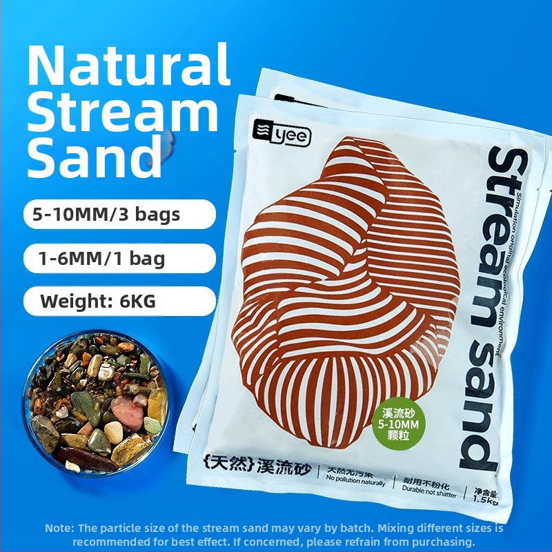 Smiltakmetis upės smėlio akvariumui, natūralus apačioje substratas, kraštovaizdžio dekoras, 1,5 kg, kilmė Shandong