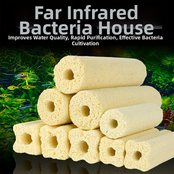 Natūralios keramikos filtravimo medžiaga akvariumui – nitrifikacinių bakterijų stulpelis, kvadrato formos, tinkama žuvų ir vėžlių akvariumams, 0.5 kg