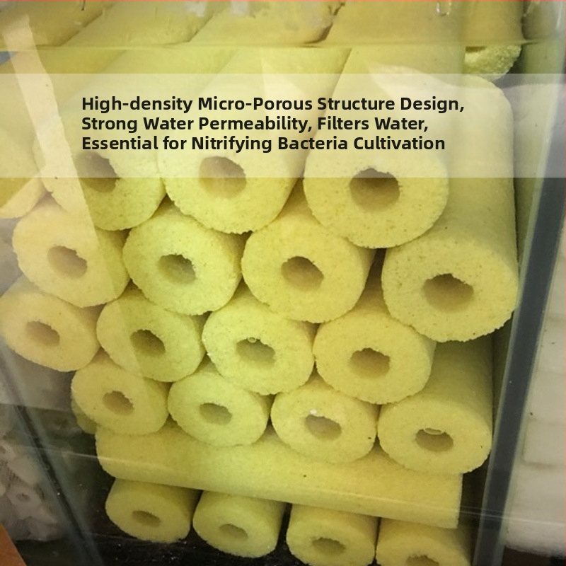 Natūralios keramikos filtravimo medžiaga akvariumui – nitrifikacinių bakterijų stulpelis, kvadrato formos, tinkama žuvų ir vėžlių akvariumams, 0.5 kg