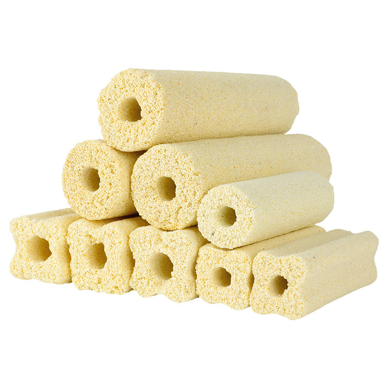 Natūralios keramikos filtravimo medžiaga akvariumui – nitrifikacinių bakterijų stulpelis, kvadrato formos, tinkama žuvų ir vėžlių akvariumams, 0.5 kg