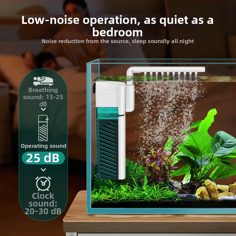 Akvaariumifiltripump: kompaktne mitmekülgne filter koos sisseehitatud tsirkulatsioonipumbaga, lainete tekitamine hapnikuks ja sukeldatava vihmadušiga väikestele mahutusteks • Materjal: plastik • Bränd: Kyung ye • Kaal: 173 g