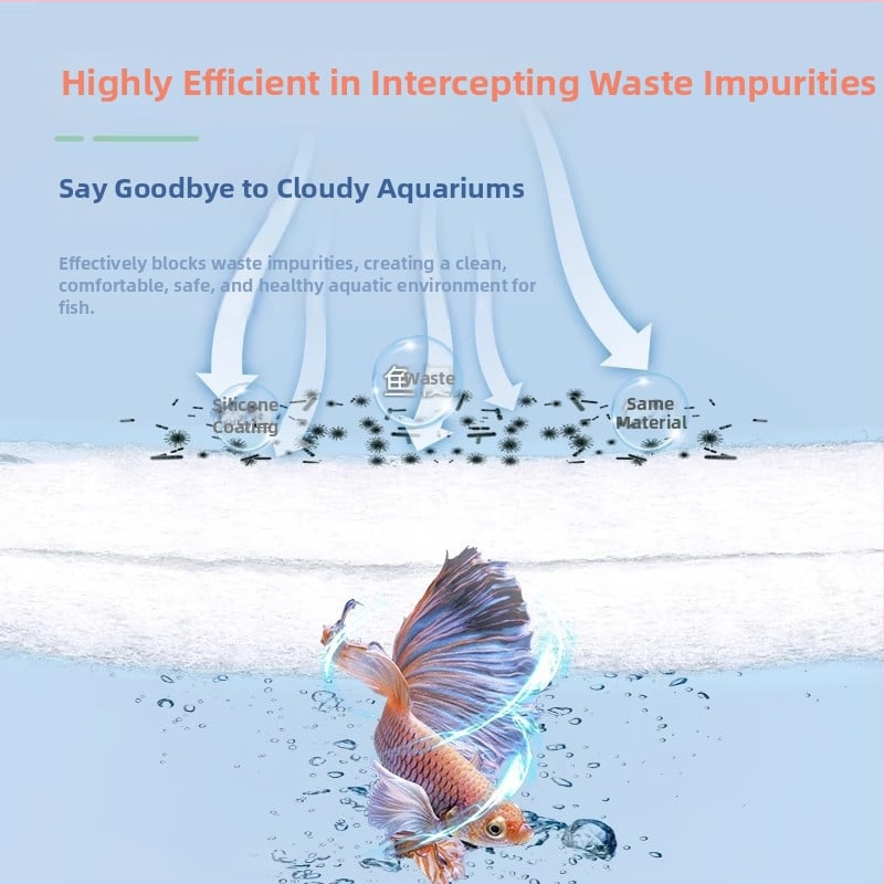 Akvaariumi PP puuvillafiltri – mitmekihiline, ei takista veevoolu, filtrikasti jaoks, 1 tükk