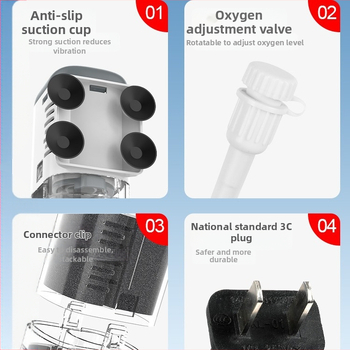 Berkele įmontuotas filtravimo siurblys akvariumui – 3-in-1 cirkuliuojantis vandens siurblys, plastikas, svoris 230–528 g