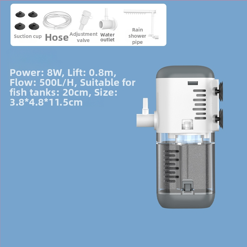 Berkele įmontuotas filtravimo siurblys akvariumui – 3-in-1 cirkuliuojantis vandens siurblys, plastikas, svoris 230–528 g