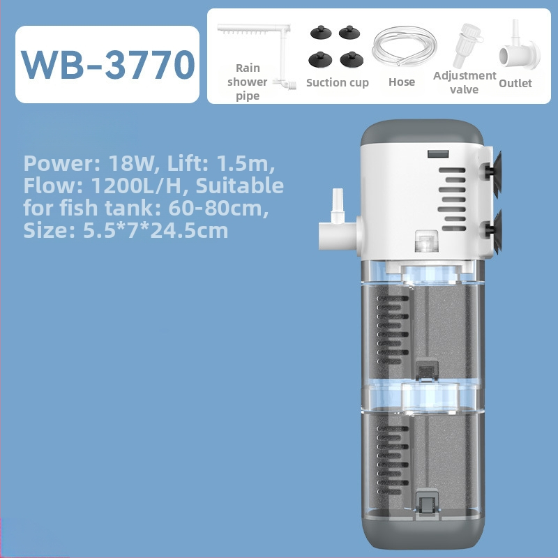 Berkele įmontuotas filtravimo siurblys akvariumui – 3-in-1 cirkuliuojantis vandens siurblys, plastikas, svoris 230–528 g
