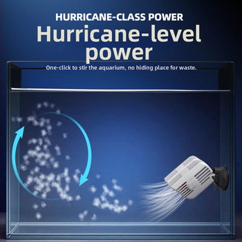 Dviejų galvų bangų siurblys akvariumui, 360° tylus srautas, su siurbtukais