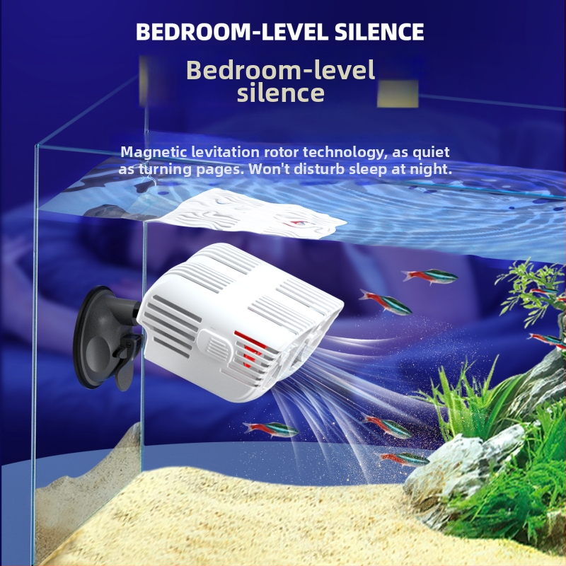 Dviejų galvų bangų siurblys akvariumui, 360° tylus srautas, su siurbtukais