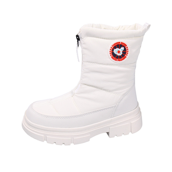 Sieviešu ziemas augstās sniega zābaki, vidēja augšējā daļa, apaļa purngala, sānu rāvējslēdzējs, iekšpuse no mākslīgā pūļa