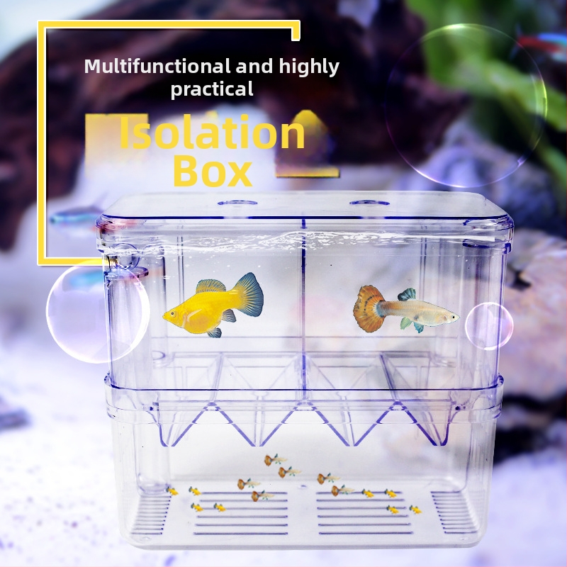 Кутия за развъждане за изолирането на малки риби, с изолационна мрежова система, прозрачен пластмасов корпус, марка Chi Yiheng