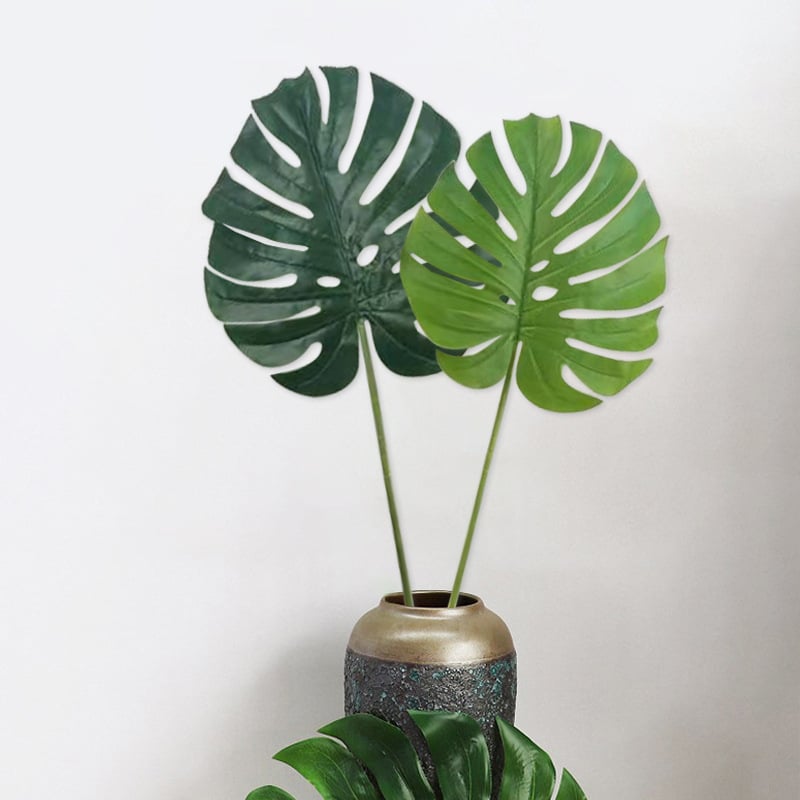 Plastične Ins-stil ukrasi za dnevni boravak, umjetni listovi Monstere s dugim stabljikama, sorta Turtle Back