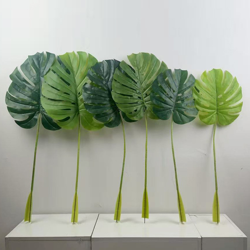 Plastične Ins-stil ukrasi za dnevni boravak, umjetni listovi Monstere s dugim stabljikama, sorta Turtle Back