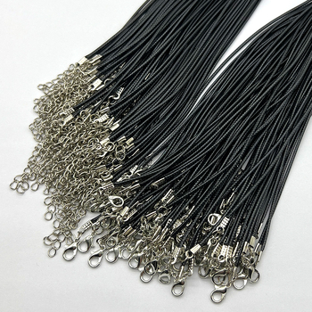 Colier cu șnur din piele cu piese metalice, placare electroplatină, Lei miao miao