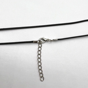 Colier cu șnur din piele cu piese metalice, placare electroplatină, Lei miao miao